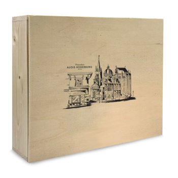 Geschenk-Holz-Kiste, 4-fach sortiert, 2000  g Motiv "Dom"